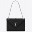 Saint Laurent Envelope Large Bag In Noir Matelasse Grained Leather