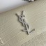Saint Laurent Sunset Medium Chain Bag In Ivory Croc-embossed Leather