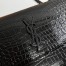 Saint Laurent Sunset Medium All Black Chain Bag In Crocodile-embossed Leather