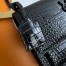 Saint Laurent Sunset Medium All Black Chain Bag In Crocodile-embossed Leather