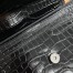 Saint Laurent Sunset Medium Chain Bag In Noir Crocodile-embossed Leather