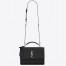 Saint Laurent Sunset Medium Top Handle Bag In Noir Calfskin