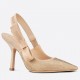 Dior J'Adior Slingback Pumps 100mm In Nude Suede With Strass